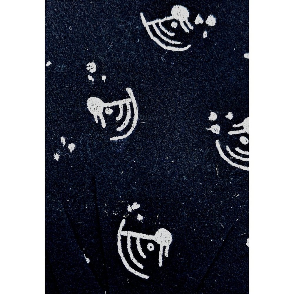 Vintage Pantyhose Black White Geometric Womens Size A Nylons Crazy Cosmos Print